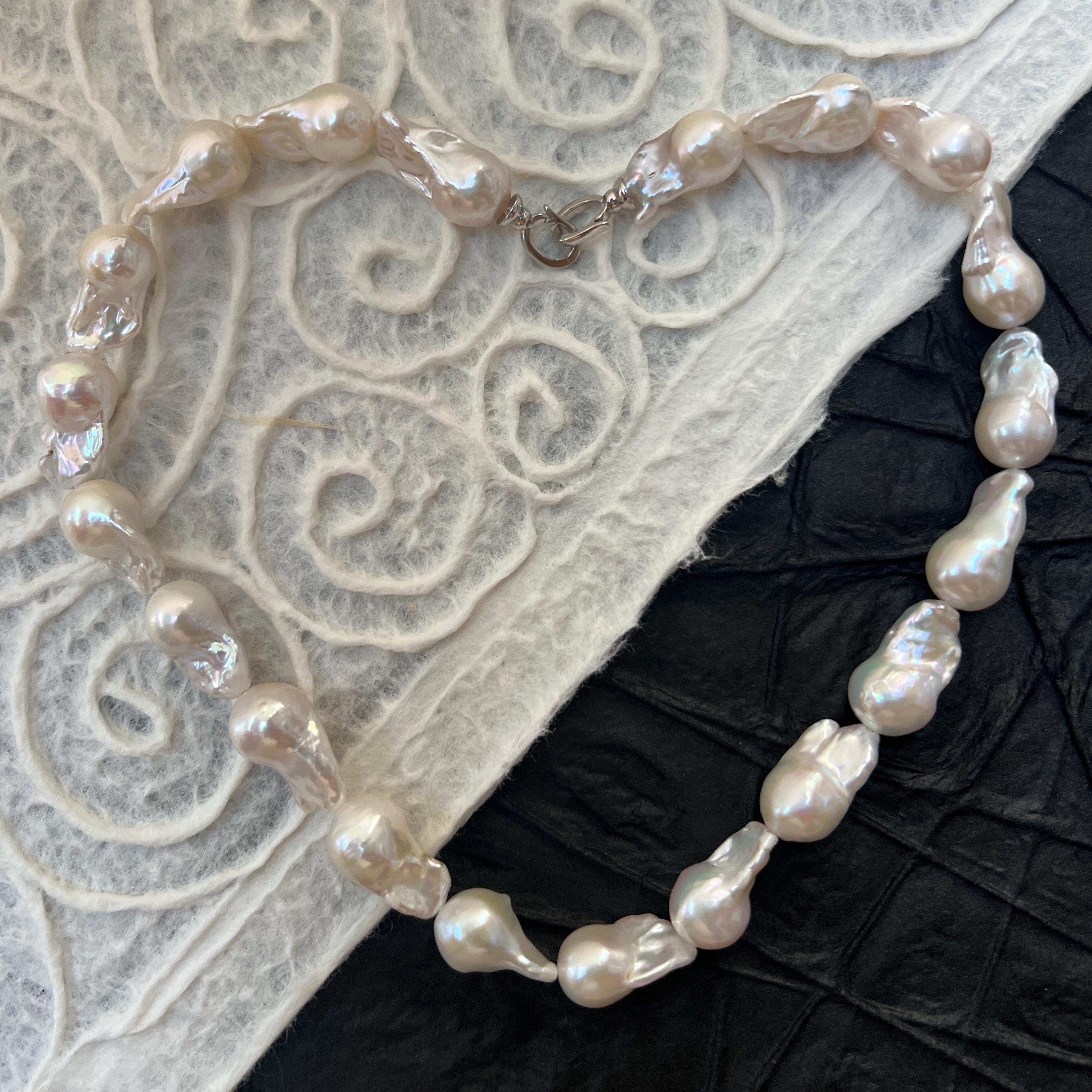 分厚いステートメントストーンビーズネックレス ビッグバロックパールゴールドチョーカー トレンディなボーホーカラフルストーンジュエリ 並行輸入品 ビッグバロックパールネックレス(ホワイト) | STELLAR HOLLYWOOD