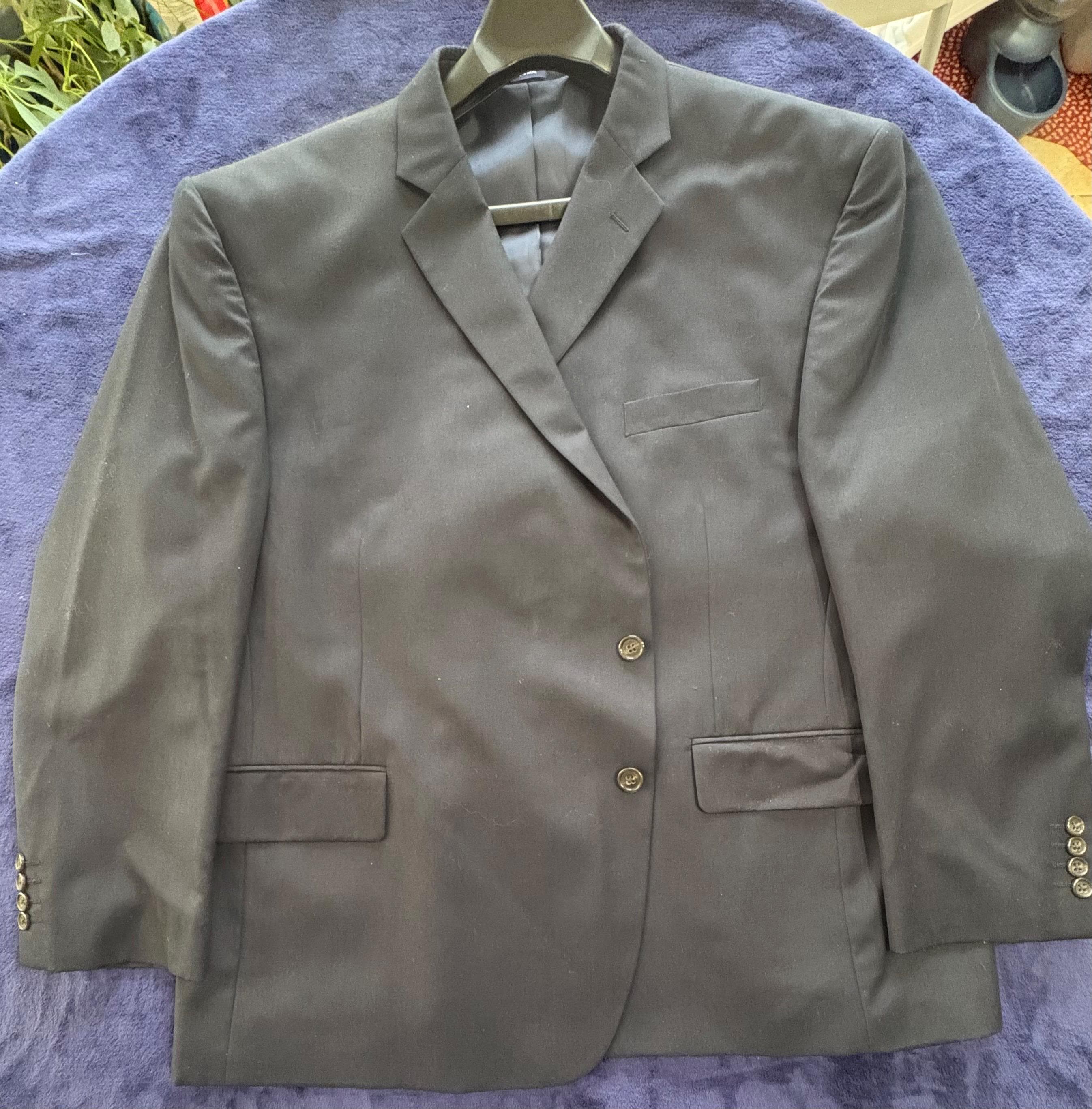 STAFFORD Travel Suit Separate NAVY Blazer Men's 54 Short Big and