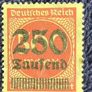 GERMANY Vintage 1923, Deutsches Reich 250 Tausend Overprint/500 Mark, “MINT”;SUPER Summer Blowout Price 20% Off!!