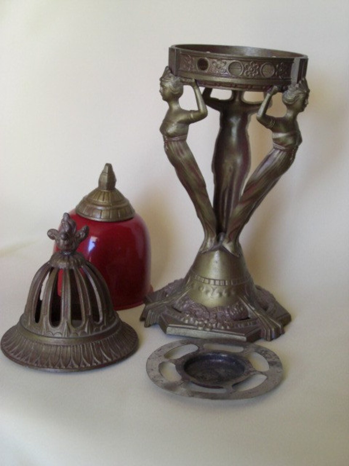 Vintage Vantines Art Deco Lady Incense Burner France Etsy