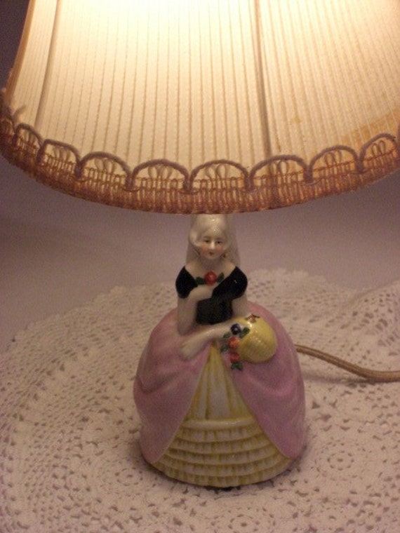Items similar to Antique Porcelain Lady Lamp Made in Germany on Etsy