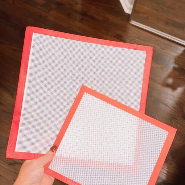 Blanco borduurdoek 13 of 18 mesh Zweigart Orange Line Interlock-doek 8 x 8 of aangepast, met getapete randen