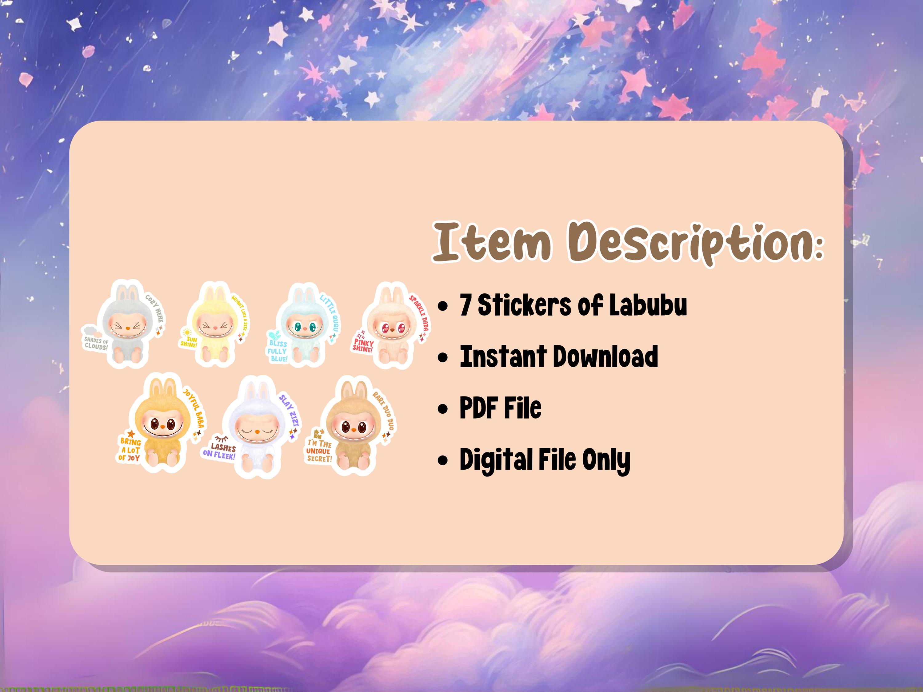 Cute Labubu Words With Names Stickers PNG, Funny Monster Friends Png ...