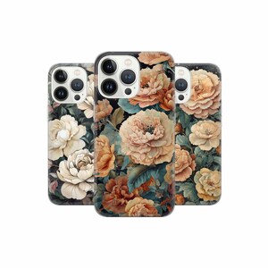 Cute Flower Phone case Botanical Art Cover for iPhone 16 Pro Max, 15 Plus, 14, 13, 12, 11, XS & Samsung S24, S23, A55, A54, Pixel 9 Pro, 8
