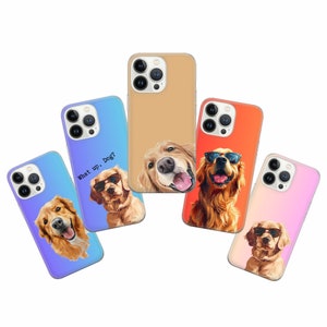 Golden Retriever Handyhülle Dog Love Cover für iPhone 16 Pro Max, 15 Plus, 14, 13, 12, 11, XS & Samsung S24, S23, A55, A54, Pixel 9 Pro, 8