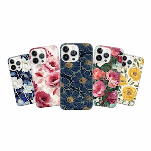 Custodia per telefono con motivo a fiori, per iPhone 16 Pro Max, 15 Plus, 14, 13, 12, 11, XS e Samsung S24, S23, A55, A54, Pixel 9 Pro, 8