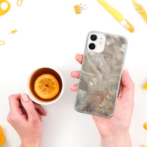 Pearl Design Phone case Abalone Shell Cover for iPhone 16 Pro Max, 15 Plus, 14, 13, 12, 11,  XS & Samsung S24, S23, A55, A54, Pixel 9 Pro, 8