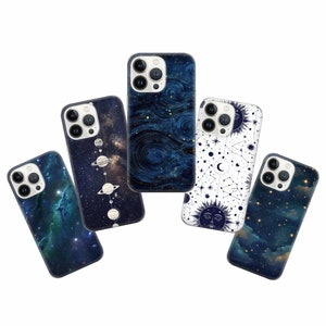 Space Stars Phone Case Planets Sky Cover for iPhone 16 Pro Max, 15 Plus, 14, 13, 12, 11,  XS & Samsung S24, S23, A55, A54, Pixel 9 Pro, 8