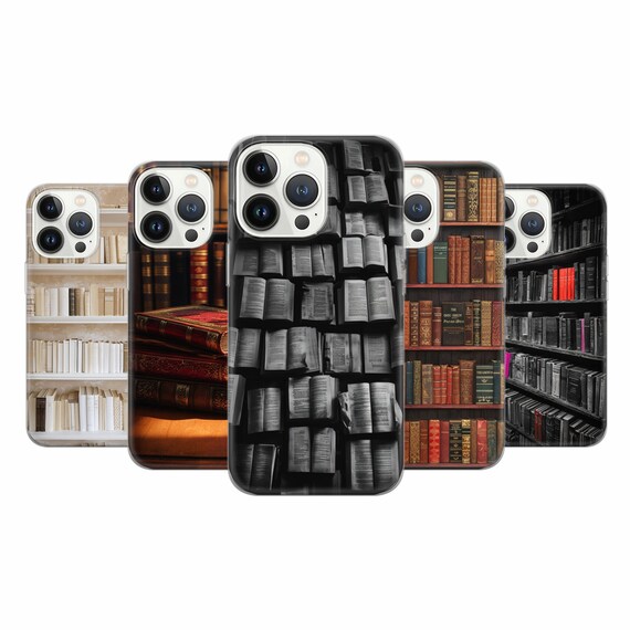 Book Lover Phone Case Bookshelf Cover for iPhone 16 Pro Max, 15