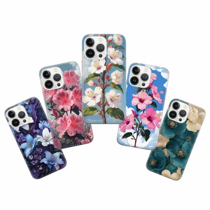 Flower Phone Case Spring Floral Cover for iPhone 16 Pro Max, 15 Plus, 14, 13, 12, 11,  XS & Samsung S24, S23, A55, A54, Pixel 9 Pro, 8