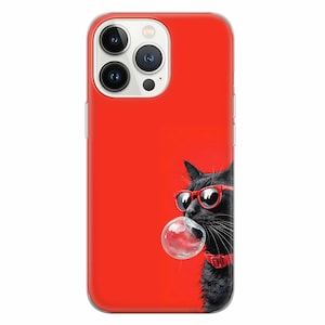 Cute Cat Phone Case Animal Lover Cover for iPhone 16 Pro Max, 15 Plus, 14, 13, 12, 11,  XS & Samsung S24, S23, A55, A54, Pixel 9 Pro, 8