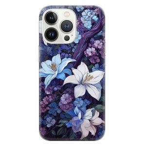 Floral Art Phone case Botanical Cover for  iPhone 16 Pro Max, 15 Plus, 14, 13, 12, 11,  XS & Samsung S24, S23, A55, A54, Pixel 9 Pro, 8