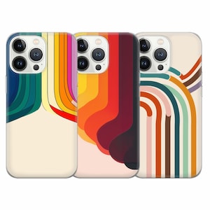 Custodia per telefono Retro Art, minimalista, anni '70, per iPhone 16 Pro Max, 15 Plus, 14, 13, 12, 11, XS e Samsung S24, S23, A55, A54, Pixel 9 Pro, 8