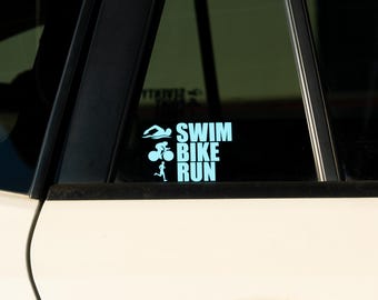 Triathlon Decal - Stacked Swim Bike Run