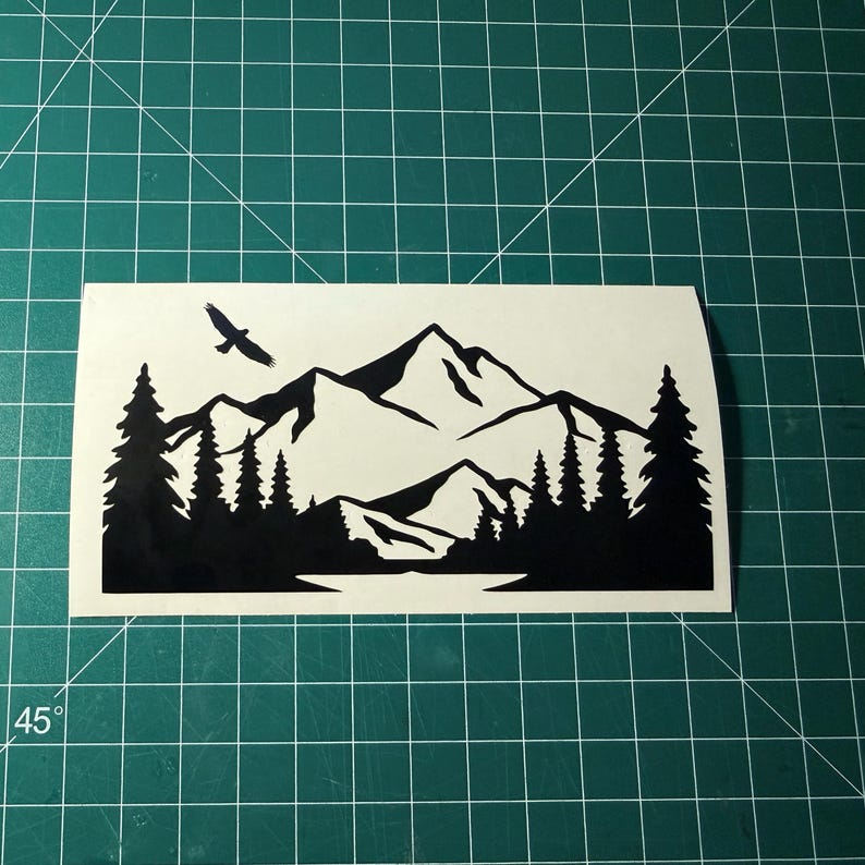 Vehicle Decal: Mountain Forest Emblem Sticker - Etsy