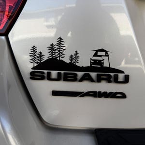 Subaru Overlanding Decal: Rooftop Tent Vinyl Car Emblem Sticker