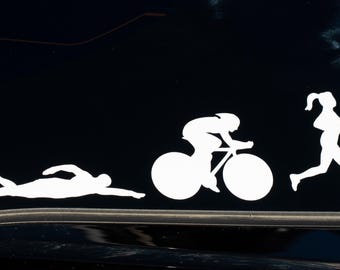 Triathlon Sports Icon Decal - Swim, Bike Run