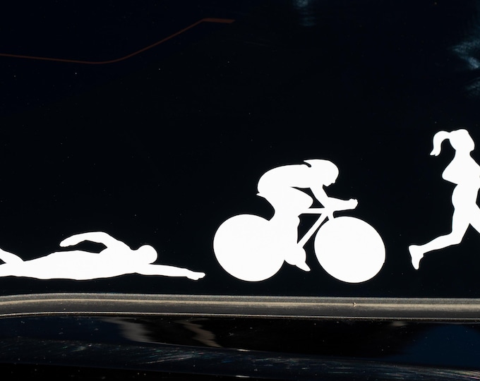 Featured listing image: Triathlon Sports Icon Decal - Swim, Bike Run