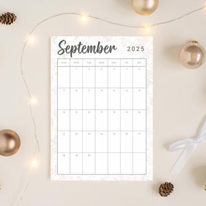 Printable September 2025 Monthly Planner |  Printable September 2025 Calendar with Floral Background | Instant PDF Download