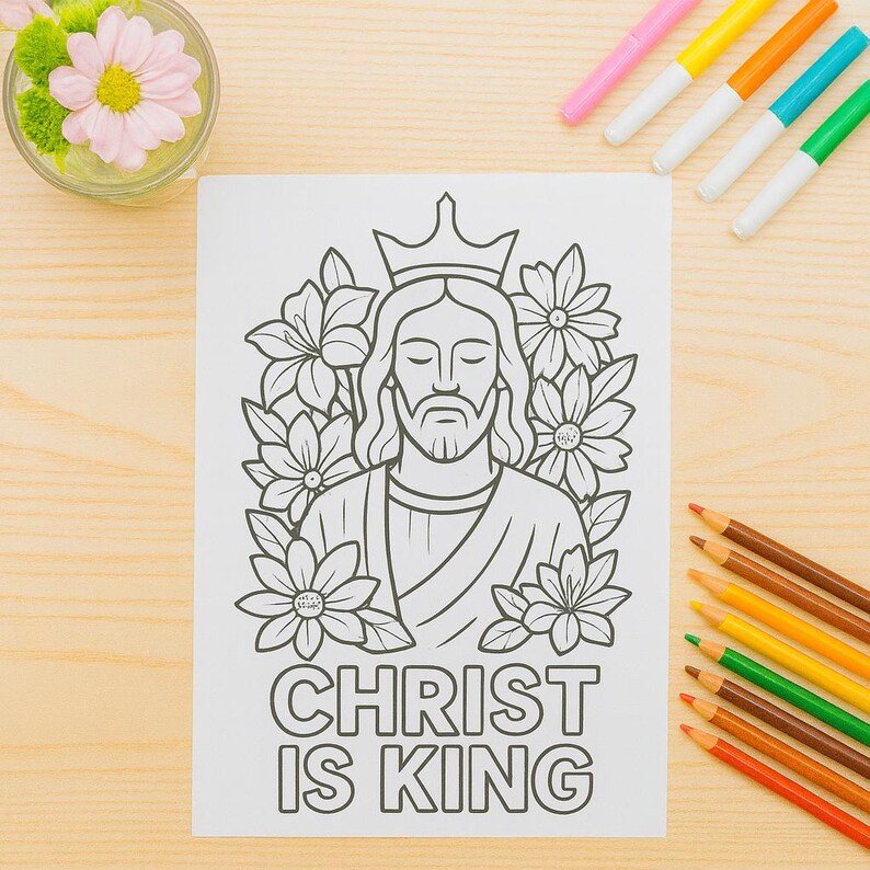 Christ is King Coloring Pages: Christian Printable Art, Instant PDF ...
