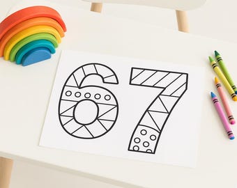 6 7 Coloring Pages: Instant PDF Download