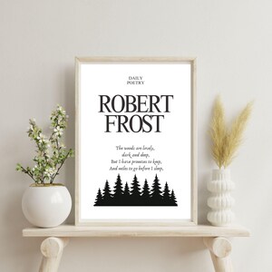 Poesia stampabile, citazione stampabile di Robert Frost, citazione ispiratrice da parete, poesia da parete, stampa di poesia minimalista, download immediato di PDF