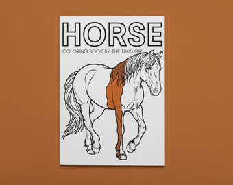 Gedurfd en gemakkelijk kleurboek paarden | 10 afdrukbare paardenkleurplaten voor kinderen en volwassenen | Afdrukbare paardenschetsen | Direct downloaden