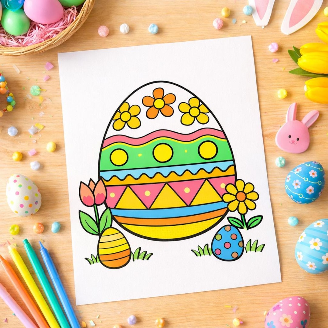 Easter Coloring Pages for Kids Printable: Instant PDF Download - Etsy
