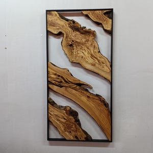 Metal and Wood Wall Art, Olive Wood Wall Decor, Wall Art, Wood Wall Art, Rustic Wall Art, Live Edge Wood Decor, Modern Wall Art, Home Gift