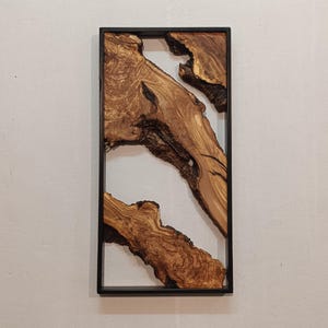 Metal and Wood Wall Art, Olive Wood Wall Decor, Wall Art, Wood Wall Art, Olive wood Art, Live Edge Wood Decor, Modern Wall Art, Home Gift
