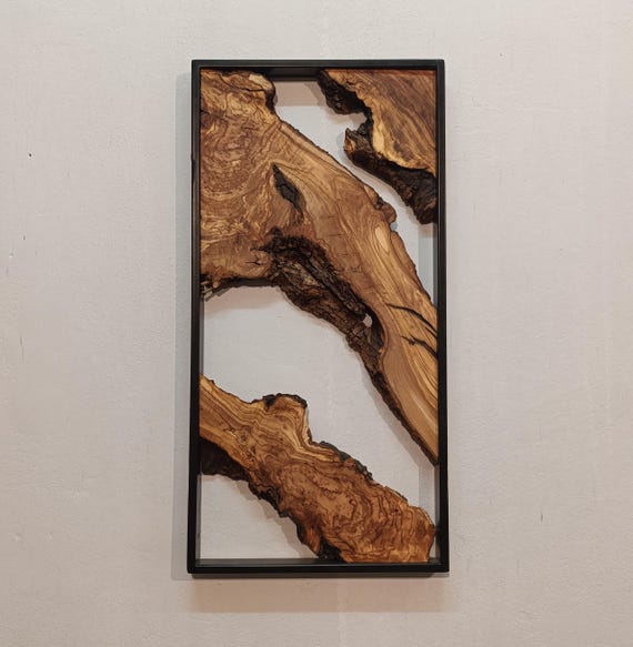 Metal and Wood Wall Art, Olive Wood Wall Decor, Wall Art, Wood Wall Art, Olive wood Art, Live Edge Wood Decor, Modern Wall Art, Home Gift