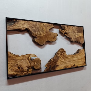 Metal and Wood Wall Art, Olive Wood Wall Decor, Wall Art, Wood Wall Art, Rustic Wall Art, Live Edge Wood Decor, Modern Wall Art, Home Gift