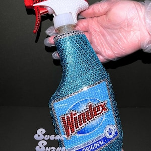 BLING * Bedazzled Crystalized Window Cleaner Full 23oz refillable bottle Made to order fully handmade