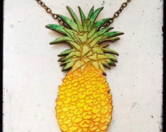 LARGE Pineapple wooden necklace