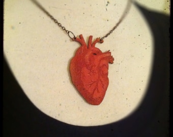 Wooden Human Heart Necklace