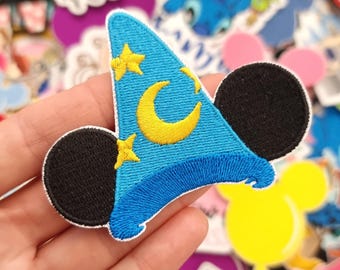 Hat Mickey Magic Embroidered Patch Broom Iron or stitch Sorcerer hat Clothes - Denim Jackets - Hats -Bags