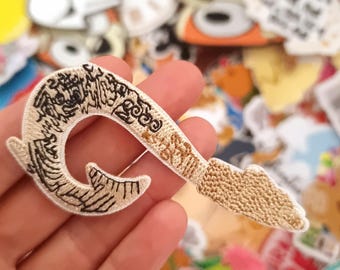 Toppa ricamata Maui's Hook Moana – Moana Maui Hei Hei Pua Heart Te Fiti Hook String ray – Termoadesiva o cucita – Aggiungi a giacche, cappelli, borse