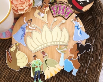 Embroidered Patch - Princess and the frog Tiana Prince Naveen Ray Louis crown Doc Facilier hat cards - Iron or stitch Clothes - fan Gift
