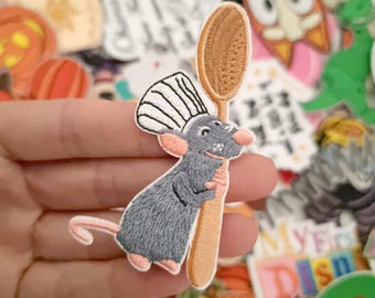 Ratatouille Embroidered Remy rat and spoon chef hat  Iron or stitch - Clothes - Denim Jackets - Hats -Bags