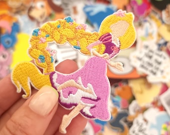Rapunzel Embroidered Patch - Tangled Princess  - Iron on or stitch - Clothes - Denim Jackets - Hats -Bags fan gifts