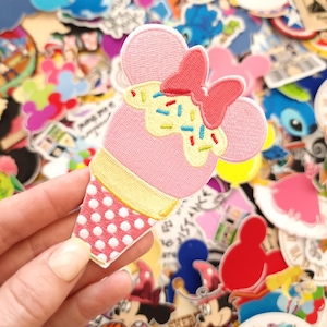 Minnie Ice cream Embroidered Patch Disneyland snack Iron or stitch - Clothes - Denim Jackets - Hats -Bags