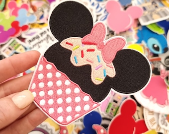 Cupcake Embroidered Patch Disneyland snack Iron or stitch - Clothes - Denim Jackets - Hats -Bags