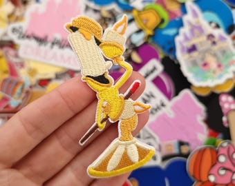 Lumiere Embroidered Patch - Beauty and the Beast Belle candle Stick Character  - Iron on -Stitch - Clothes - Denim Jackets - Hats -Bags