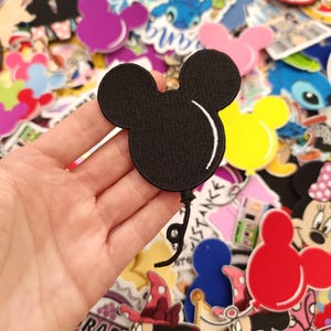 Black Embroidered Patch - Balloon ears Red Yellow Pink Blue &quot; Believe in the Magic &quot; - Iron or stitch - Clothes -Denim Jackets - Hats -Bags