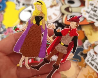 Parche bordado de la Princesa Aurora y el Príncipe Felipe de la Bella Durmiente – Hada Maléfica – Termoadhesivo o cosido – Dale un toque mágico a chaquetas, sombreros y bolsos