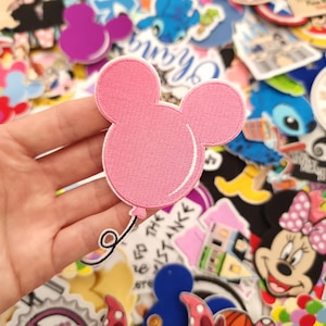 Pink Embroidered Patch - Balloon ears Red Yellow Orange Blue " Believe in the Magic " - Iron or stitch - Clothes -Denim Jackets - Hats -Bags