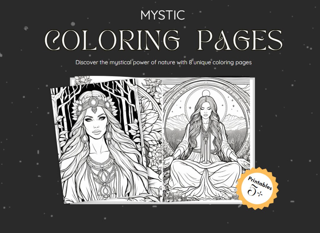 Mystic Coloring Pages Feminine Art Adult Coloring Book - Etsy