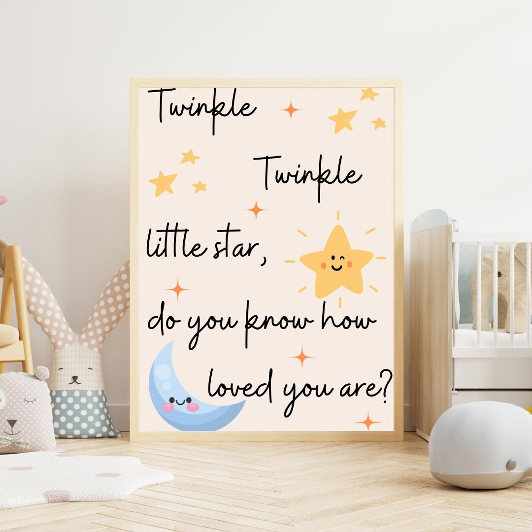 Twinkle Twinkle Little Star Nursery Wall Art - Etsy