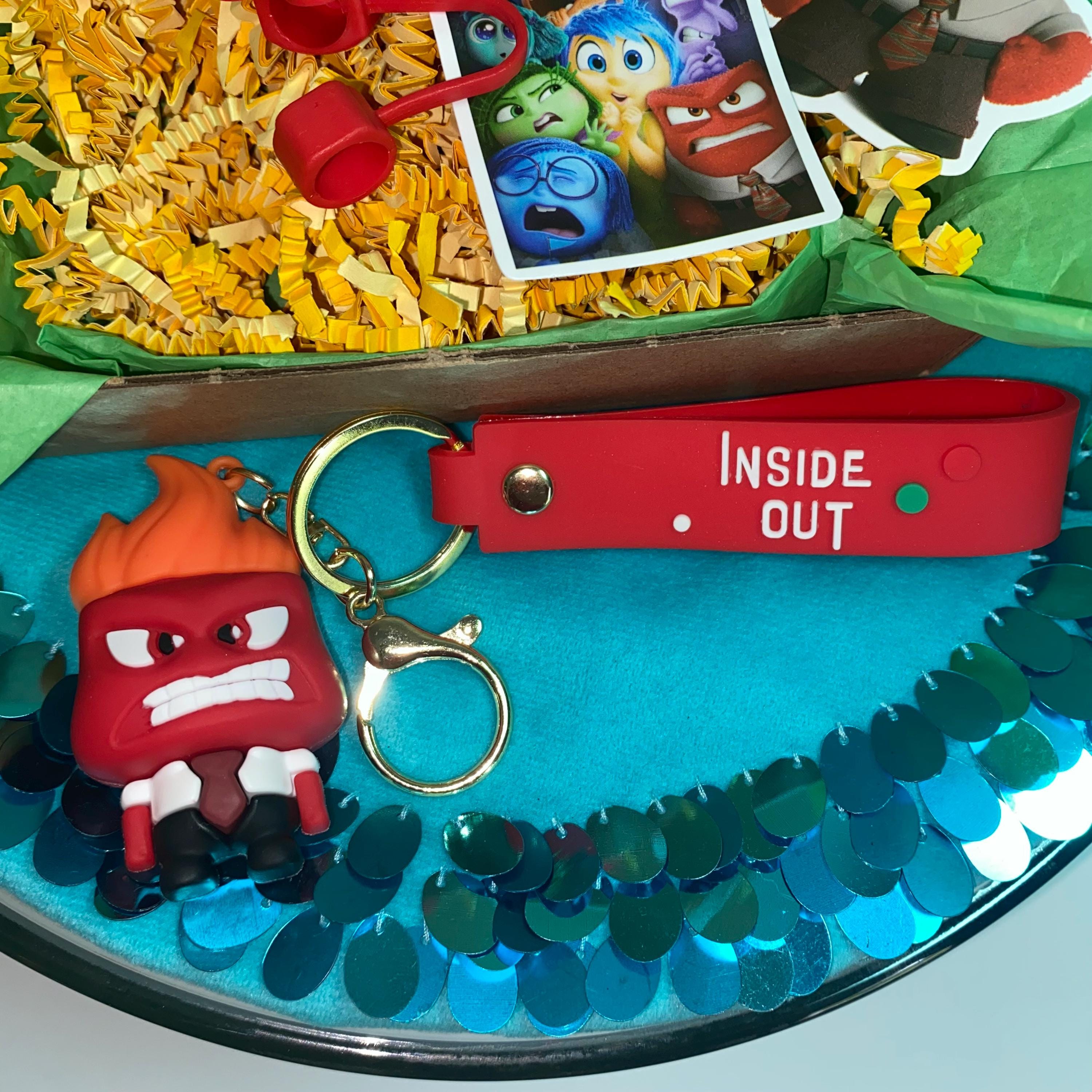 Inside Out 2 Inspired Anger Keychain, Tumbler Straw Cover, Sticker Gift ...