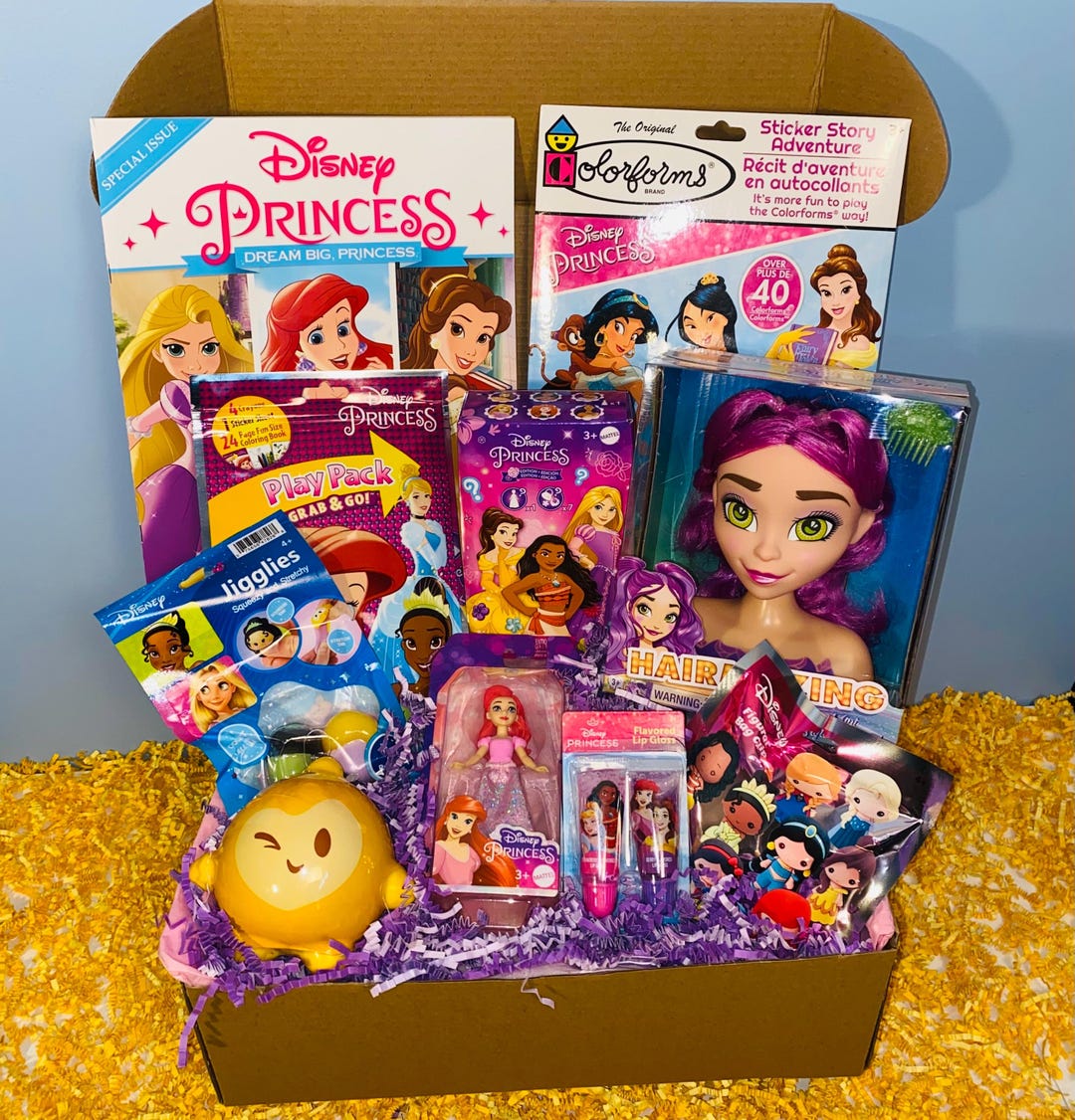 Disney Princess Gift Box W/ 10 Items & Free Gift Tote Bag, Happy ...